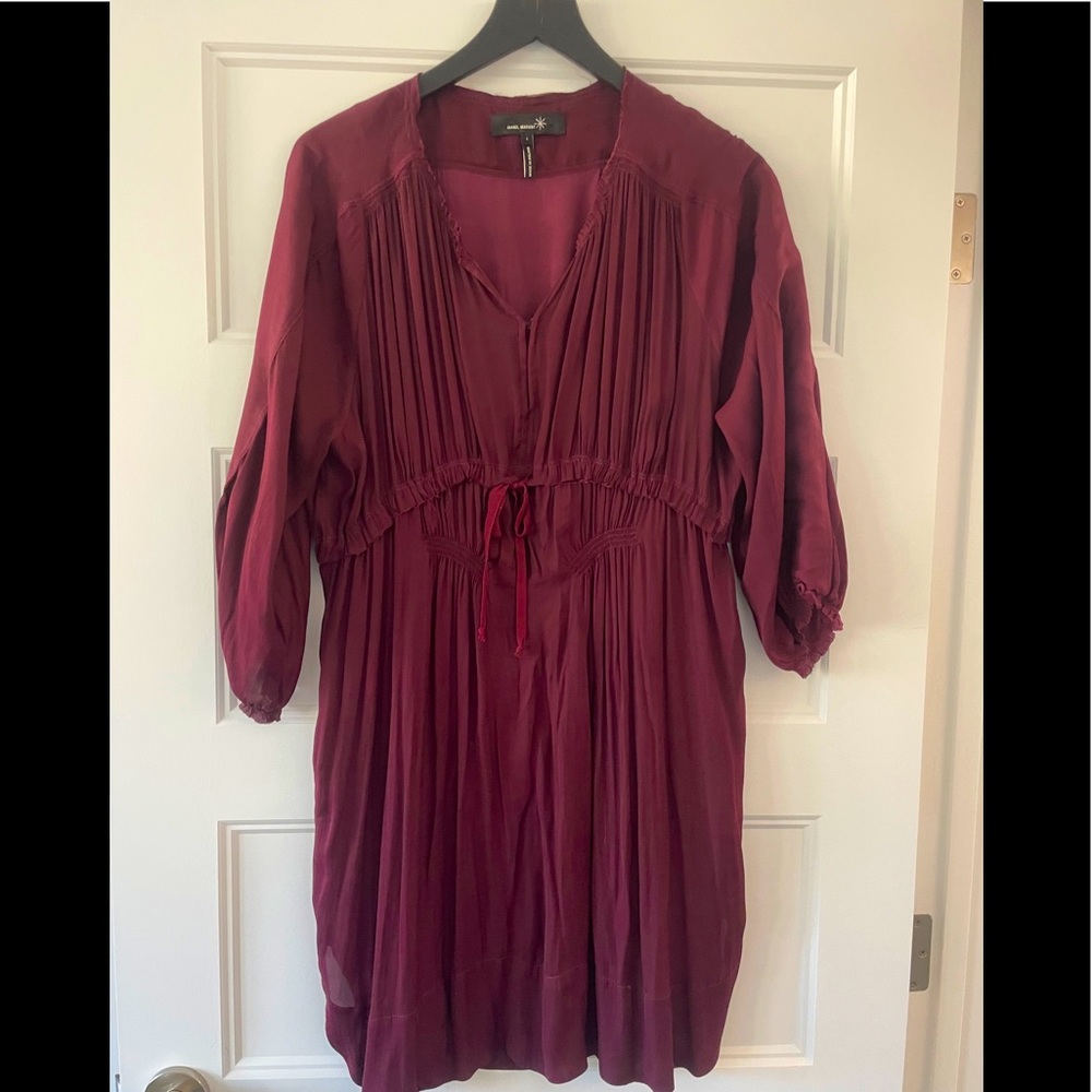 Isabel Marant gorgeous burgundy silk peasant dress